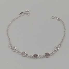 PULSEIRA PRATA INFANTIL ZIRCONIA CRISTAL