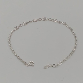 PULSEIRA PRATA QUADRADINHOS CRAVEJADOS
