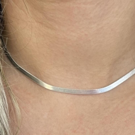 CHOKER PRATA LAMINADA FIO 040