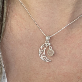 GARGANTILHA LUA COM PEDRA DA LUA