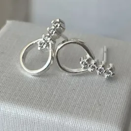 BRINCO PRATA BALÃO COM ZIRCONIA
