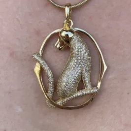 PINGENTE LEOPARDO CRAVEJADO