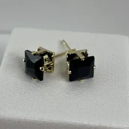 BRINCO QUADRADO ZIRCONIA PRETA MÉDIA
