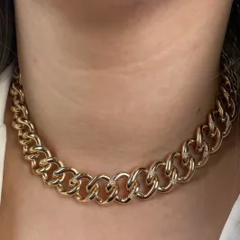 COLAR LISO ELOS COM ZIRCONIAS E FECHO GAVETA