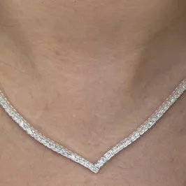 COLAR PRATA RIVIERA CRAVAÇÃO INGLESA CRISTAL