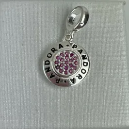 BERLOQUE PANDORA MEDALHA CRAVEJADA ROSA