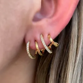 BRINCO EAR CUFF LISO E CRAVEJADO