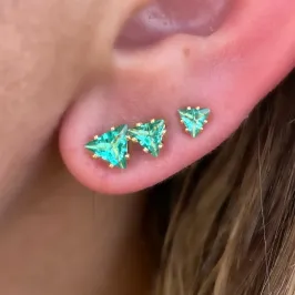 BRINCO TRIO TRIÂNGULO AQUAMARINE