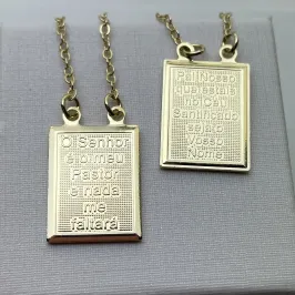 ESCAPULÁRIO PLACA O SENHOR É MAU PASTOR E PAI NOSSO
