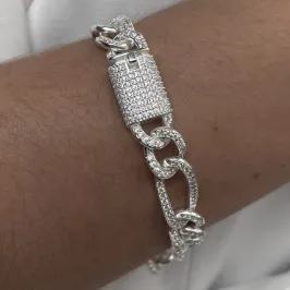 PULSEIRA PRATA 1X1 CRAVEJADA