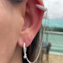 PIERCING FAKE PRATA CRAVEJADO