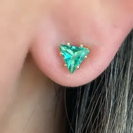 BRINCO TRIÂNGULO ZIRCONIA AQUAMARINE