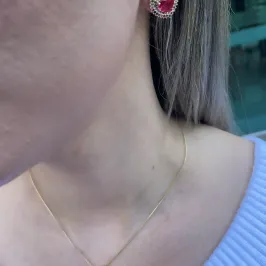 CONJUNTO CORAÇÃO VERMELHO CRAVEJADO