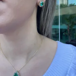 CONJUNTO GOTA VERDE CRAVEJADO