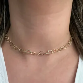 CHOKER CORAÇÃO VAZADO GROSSO