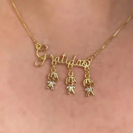 GARGANTILHA GRATIDÃO 3 FILHOS
