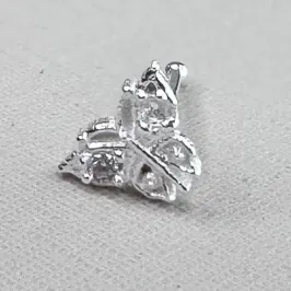 PIERCING PRATA BORBOLETA CRAVEJADA