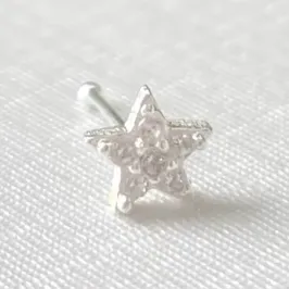 PIERCING PRATA ESTRELA CRAVEJADA