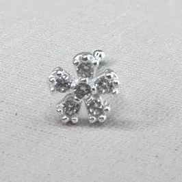 PIERCING PRATA FLOR CRAVEJADA