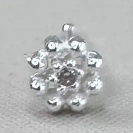 PIERCING PRATA NARIZ FLOR COM ZIRCONIA