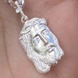 PINGENTE PRATA FACE DE JESUS