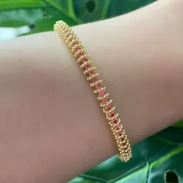 BRACELETE ASPIRAL ZIRCONIA ROSA