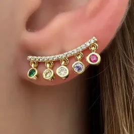 BRINCO EAR CUFF PONTOS DE LUZ COLORS