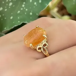 ANEL PEDRA NATURAL ÁGATA LARANJA