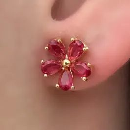 BRINCO FLOR ZIRCONIAS MELÂNCIA