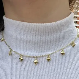 CHOKER CORAÇÕES PENDURADOS
