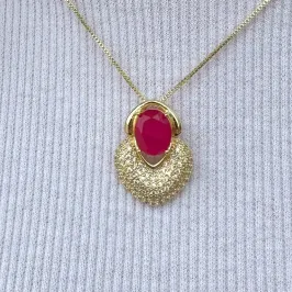 CONJUNTO CRAVEJADO PEDRA FUSION ROSA