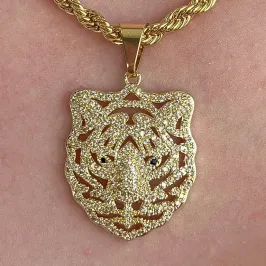 PINGENTE TIGRE CRAVEJADO