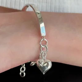 PULSEIRA PRATA ISPIRAÇÃO CARTIER CORAÇÃO