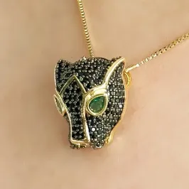 GARGANTILHA TIGRE CRAVEJADO NEGRO