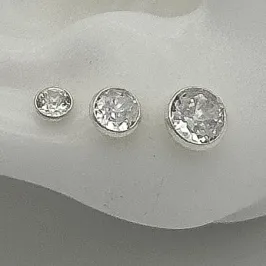 BRINCO PRATA TRIO PONTO DE LUZ CRISTAL