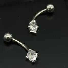 PIERCING PRATA PONTO DE LUZ REDONDO