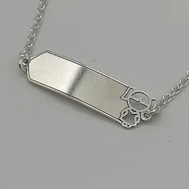 PULSEIRA PRATA INFANTIL PLAQUINHA MENINA