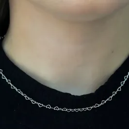 CHOKER PRATA CORAÇÃO VAZADO FIO 045