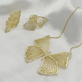 CONJUNTO BORBOLETA COM ZIRCONIAS