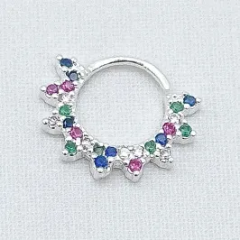 PIERCING PRATA CRAVEJADO COLORS