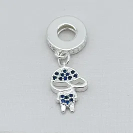 BERLOQUE PRATA MENINO CRAVEJADO AZUL