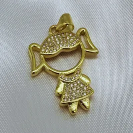 PINGENTE MENINA CRAVEJADA
