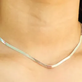 CHOKER PRATA LAMINADA FIO 035