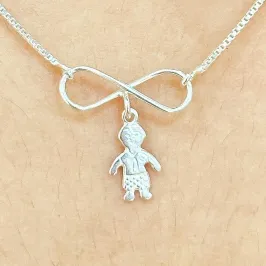 GARGANTILHA PRATA  MENINO COM INFINITO