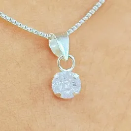 GARGANTILHA PRATA PONTO DE LUZ RISCADO 5MM