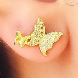 BRINCO BORBOLETA CRAVEJADA E LISA