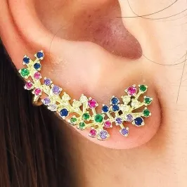 BRINCO EAR CUFF CRAVEJADO COLORS