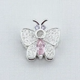PINGENTE PRATA BORBOLETA CRAVEJADA PARA PULSEIRA PANDORA
