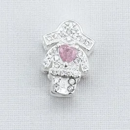 PINGENTE PRATA MENINA CRAVEJADA PARA PULSEIRA PANDORA