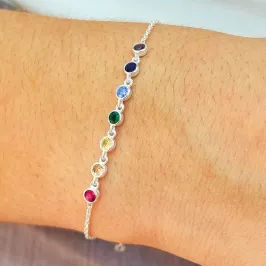 PULSEIRA PRATA PEDRAS COLORS